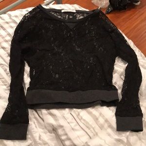 BCBG sheer black long sleeve